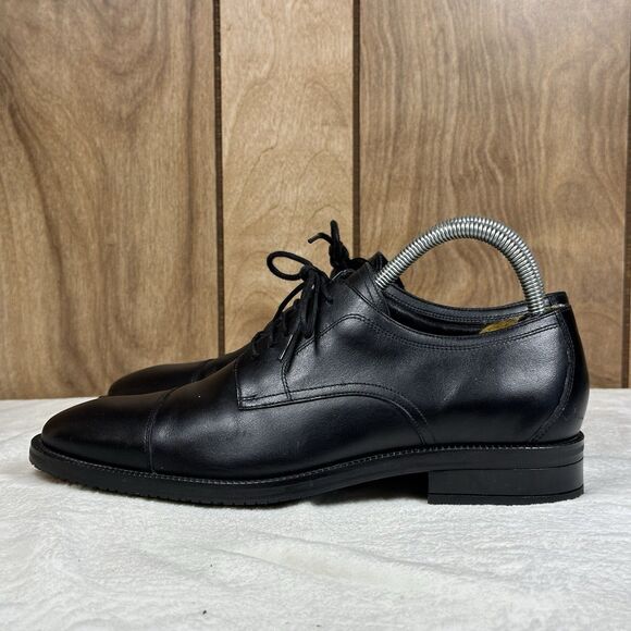 COLE HAAN Grand 36ØDress Shoes Men\'s 7 M Cap Oxford Black Leather Lace Up C34136 main image 11